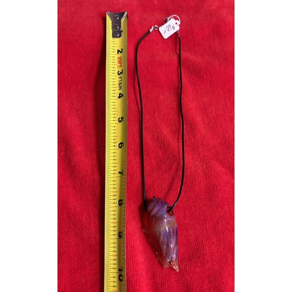 Lampwork Sea shell Multi-colored Glass pendant Necklace NEW - Picture 11 of 11